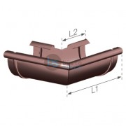 Plastikinis latako išorinis kampas, 90°​​, tamsiai rudas; Ø100mm